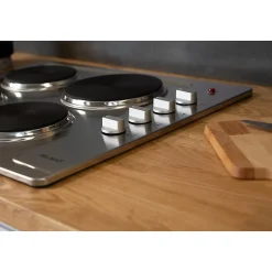 BELDEKO - Plaque de cuisson électrique fonte 4 feux encastrable, 4 foyers, 5500 W, boutons rotatifs, 6 niveaux