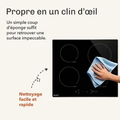 BELDEKO - Plaque De Cuisson Induction 4 foyers Avec Minuterie, 7900W, 4 Boosters, verrou enfants