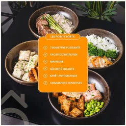 BELDEKO - Plaque de cuisson à induction Domino encastrable - 2 foyers, 3600 W - 2 boosters pour une performance compacte