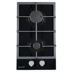 BELDEKO - Plaque de cuisson Gaz verre noir 2 feux - 4000W - Gaz ville et bouteille