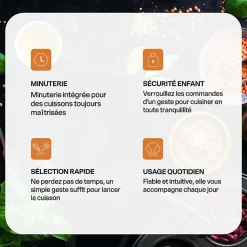 BELDEKO - Plaque Induction Portable de 3500W, sensitive, 10 niveaux de puissance, minuterie, posable