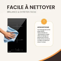 BELDEKO - Plaque Induction Encastrable 2 Foyers - Slider - 3600W avec Double Booster et Minuterie Indépendante