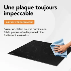 BELDEKO - Table de cuisson Vitrocéramique 3 foyers - Encastrable, Minuteur multi-zones Seulement 4,6 cm d'Épaisseur