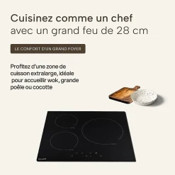 BELDEKO Plaque de Cuisson 3 foyers Induction 5800 WATTS - Grand feu de 280 mm