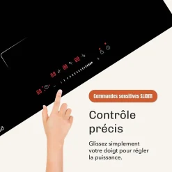 BELDEKO Plaque Induction 3 Foyers Slider avec Minuterie - Booster - 1 grand feu de 280 mm