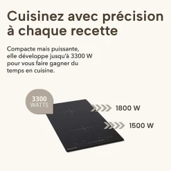 BELDEKO Plaque Induction Slider 2 foyers avec Minuterie - 3300W