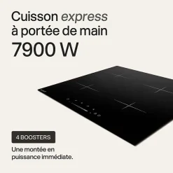 BELDEKO Table De Cuisson Induction 4 Foyers SLIDER et Minuterie 7900 WATTS
