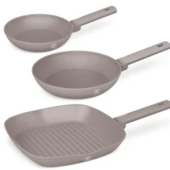 Berlinger Haus Boîte à Pain avec 3 Bocaux Acier Inoxydable Ouverture Facile Taupe Mat Inclut Pot Sucre Thé et Café Design Moderne