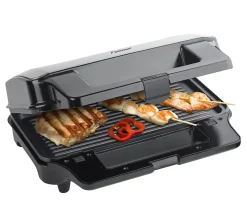 Bestron Gril de contact 3-en-1 900 W Acier inoxydable Noir ASG90XXL