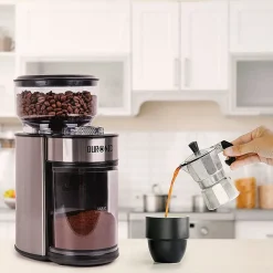 BG200 Moulin à café électrique 200W 35x réglages mouture Capacité 200 g Acier inox Jusqu'à 12 tasses de café Duronic