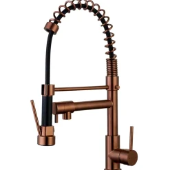 Big Pro mitigeur évier à douchette cuivre brossé Essebagno Big Pro