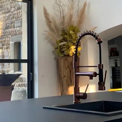 Big Pro mitigeur évier à douchette cuivre brossé Essebagno Big Pro