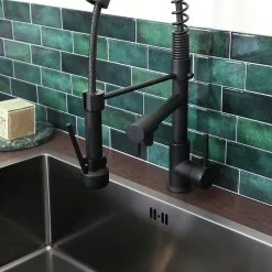 Big Pro mitigeur évier à douchette full black Essebagno Big Pro