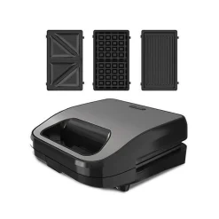 BLACK & DECKER - Appareil multifonctions croque / gaufre / gril - 750W - gris/noir - BXSA754E