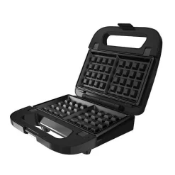 BLACK & DECKER - Appareil multifonctions croque / gaufre / gril - 750W - gris/noir - BXSA754E