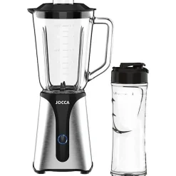 Blender - JOCCA - 350 W - Bol en verre 1 L - Bouteille 600 ml - Noir