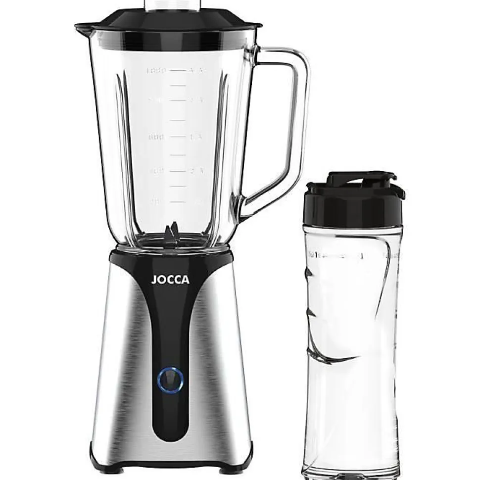 Blender - JOCCA - 350 W - Bol en verre 1 L - Bouteille 600 ml - Noir
