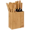 Bloc 5 couteaux & 5 ustensiles manche bambou - 5Five