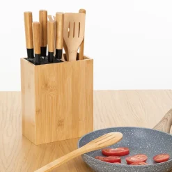 Bloc 5 couteaux & 5 ustensiles manche bambou - 5Five