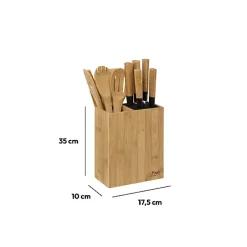 Bloc 5 couteaux & 5 ustensiles manche bambou - 5Five