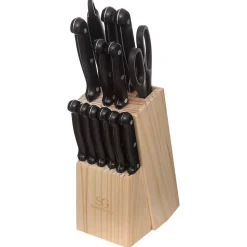 Bloc 11 couteaux avec aiguisoir/ciseaux Essentiel Black - 5Five