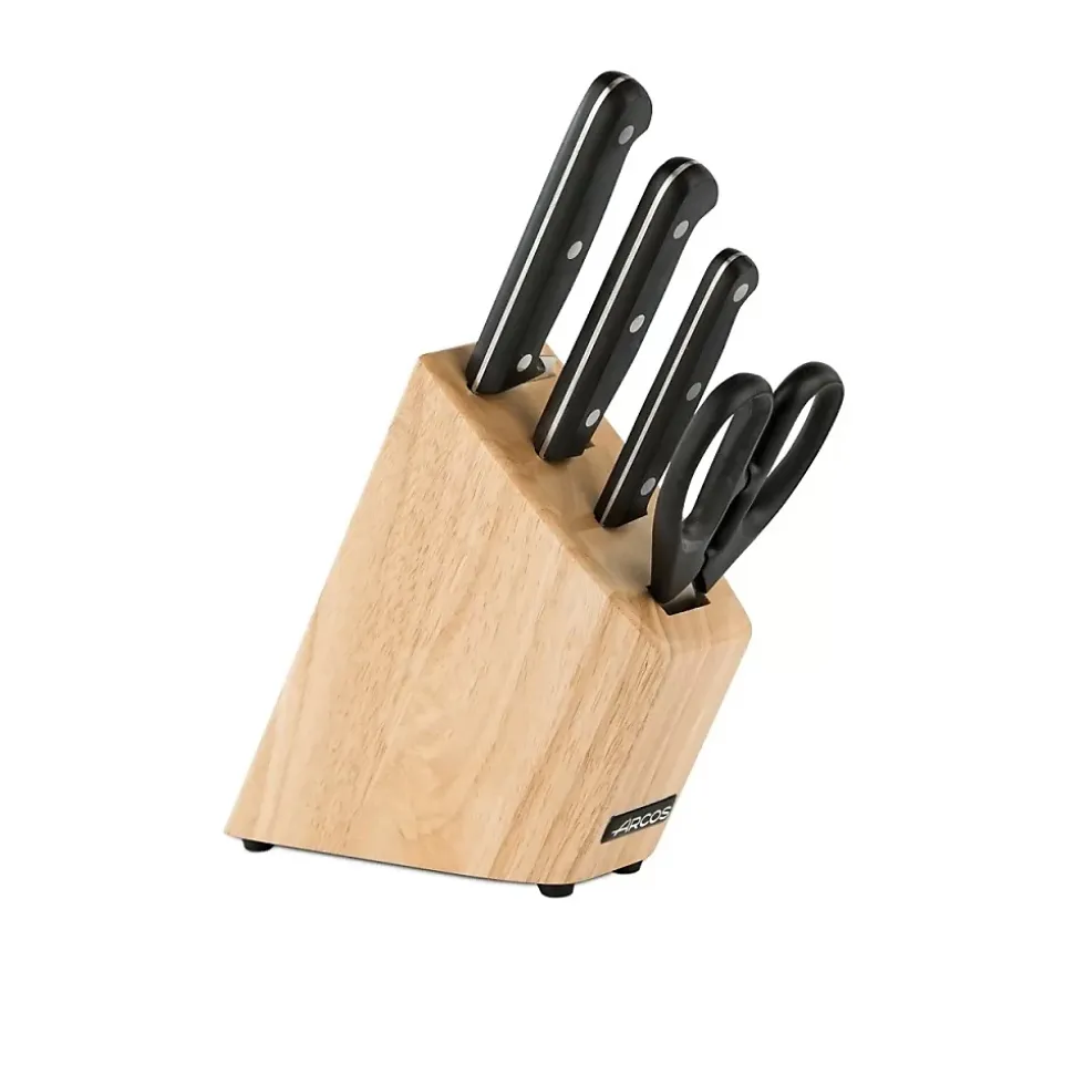 Bloc de 3 couteaux + ciseaux noir Arcos 285000 universel