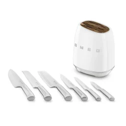 Bloc de 6 couteaux blanc Smeg KBSF02WH