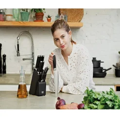 Bloc de 5 couteaux lames inox Berghoff 3950358 leo - graphite