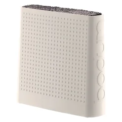 Bloc de couteau universel blanc avec insert en brosse