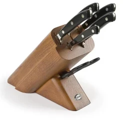 Bloc de Couteaux de Cuisine Ergoforge 18, Noir, Acier, 33x31x13 cm, Sanelli