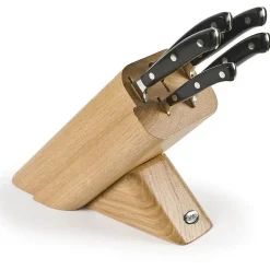 Bloc de Couteaux de Cuisine Ergoforge 17, Noir, Acier, 33x31x13 cm, Sanelli