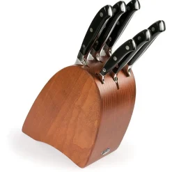 Bloc de Couteaux de Cuisine Ergoforge 19, Noir, Acier, 33x31x13 cm, Sanelli