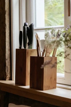 Bloc de rangement pour couteaux en bambou avec insert en poils Wenko