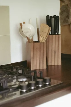 Bloc de rangement pour couteaux en bambou avec insert en poils Wenko