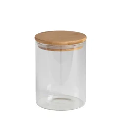 Bocal en verre avec couvercle hermétique en bambou 0,6 L