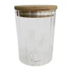 Bocal en verre strié avec couvercle en bambou 0,55 L Guy Levasseur