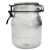 Bocal en verre strié avec couvercle 1 L Guy Levasseur