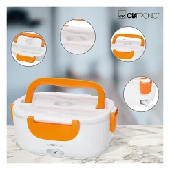 Boite à déjeuner chauffante électrique 220V Clatronic LB 3719 Blanc/orange