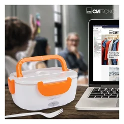 Boite à déjeuner chauffante électrique 220V Clatronic LB 3719 Blanc/orange