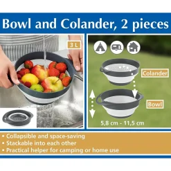 Bol et Passoire 2 en 1 - Gris et blanc