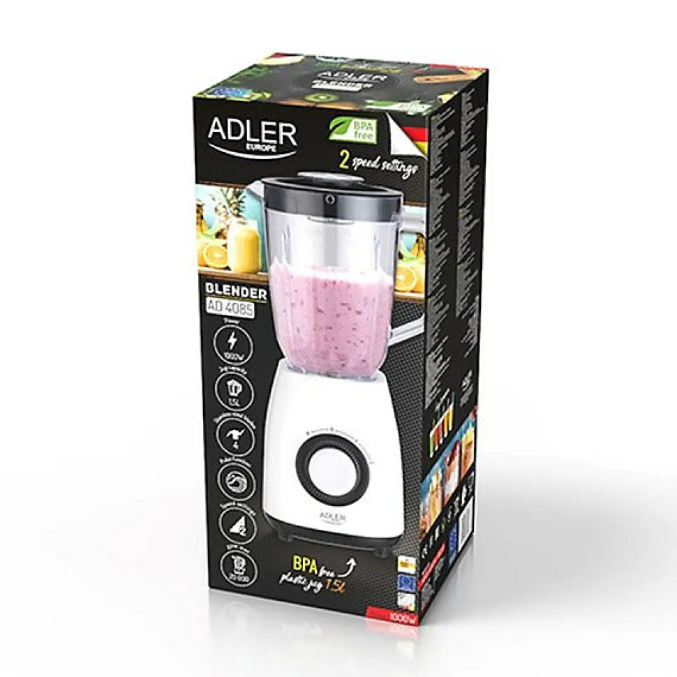 Bol mixeur Adler AD 4085 Blanc Noir 1000 W 1,5 L