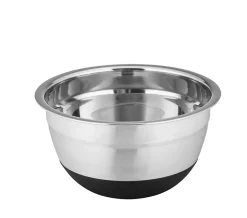 Bol rond en inox et silicone noir Aru 0,6 L