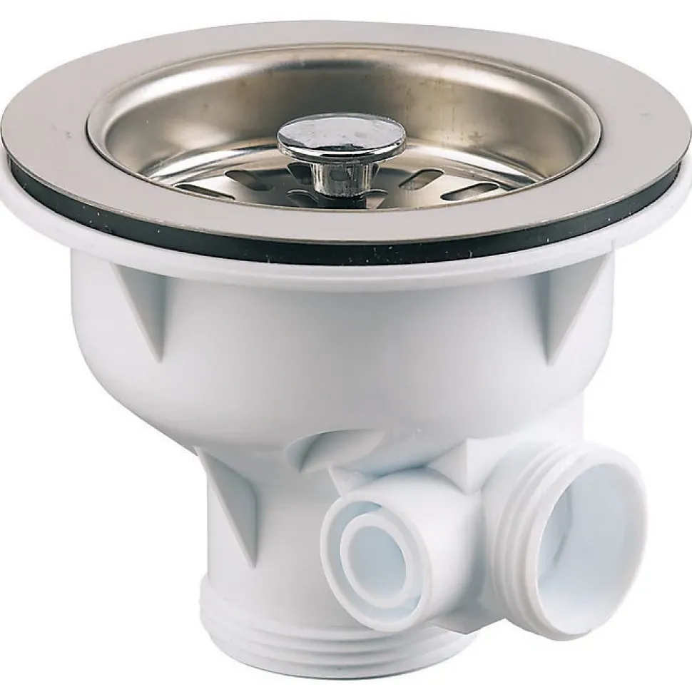 Bonde à panier pour évier - Valentin - Inox - Diamètre90 mm