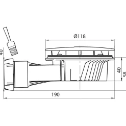 Bonde de douche - Slim + - Wirquin - Extra-plat - Receveur Diamètre 90 mm - Sortie Diamètre 40 mm - Dôme ABS chromé