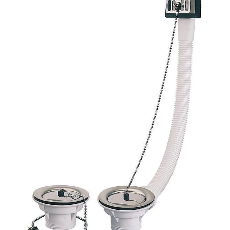 Bonde d'évier et trop plein - Valentin - Inox - diamètre60 mm