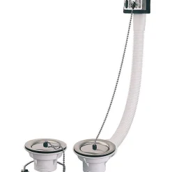 Bonde d'évier et trop plein - Valentin - Inox - diamètre60 mm