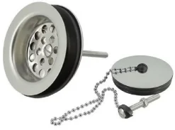 Bonde et vidage plastique pour évier grès à double paroi - Diamètre: 84 mm - Diamètre sortie: 1