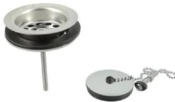 Bonde et vidage plastique pour évier grès à double paroi - Diamètre: 84 mm - Diamètre sortie: 1