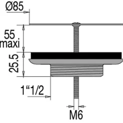 Bonde laiton à grille plate pour évier grès - Valentin