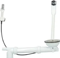 Bonde évier - Avec trop plein - Commande automatique rotative